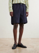 Kardo - Kami Wide-Leg Belted Cotton Shorts - Black