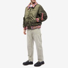 Awake NY Men's MA1 Washed Bomber Jacket in Olive
