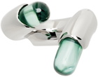 Lorette Colé Duprat Silver & Green Resin Ring