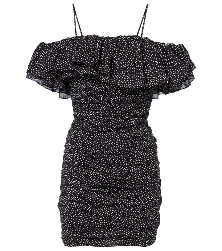 Photo: Marant Etoile Davilia draped polka-dot cotton minidress