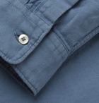 Altea - Slim-Fit Brushed Cotton-Twill Shirt - Blue