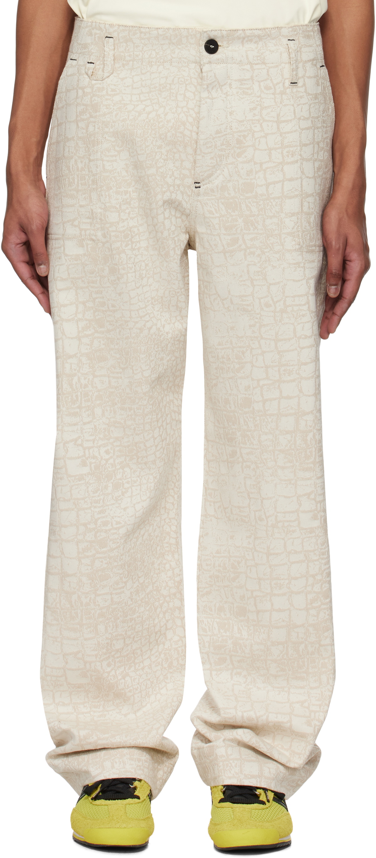 JACQUEMUS Beige La Croisière 'The Fernando de-Nîmes' Jeans Jacquemus