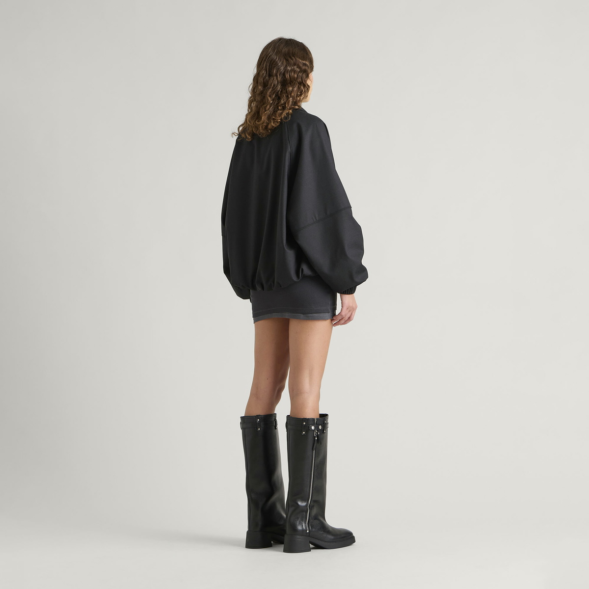 END. Women's Tailored Funnel Jacket in Black
