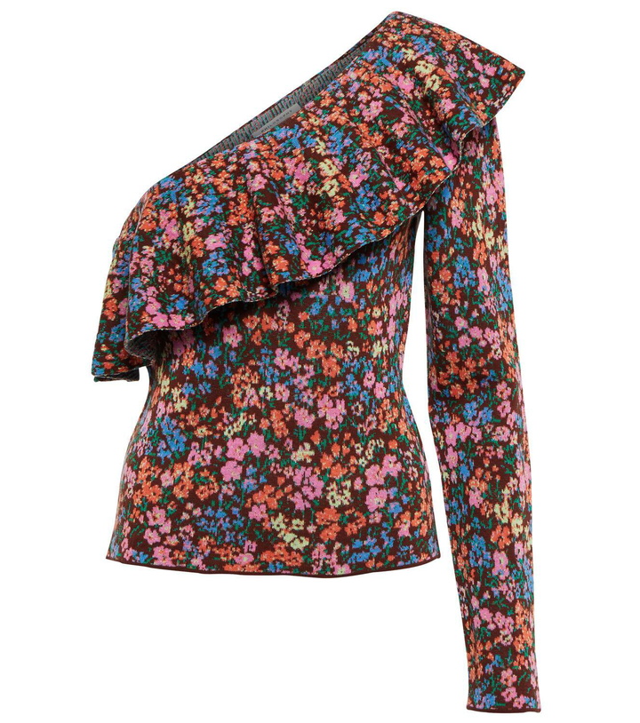 Photo: Philosophy di Lorenzo Serafini Floral jacquard cotton one-shoulder top