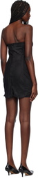 Liza Keane Black Shadow Nubuck Minidress
