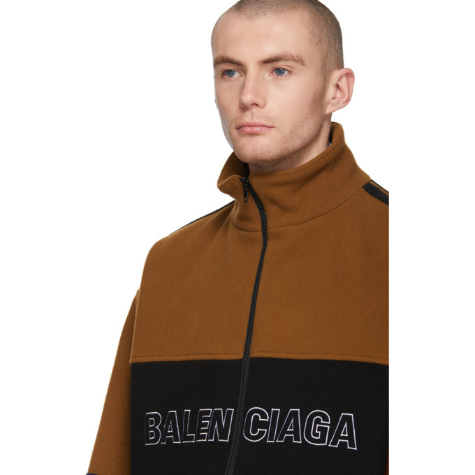 Balenciaga Brown Monogram Oversized Track Jacket - Men from