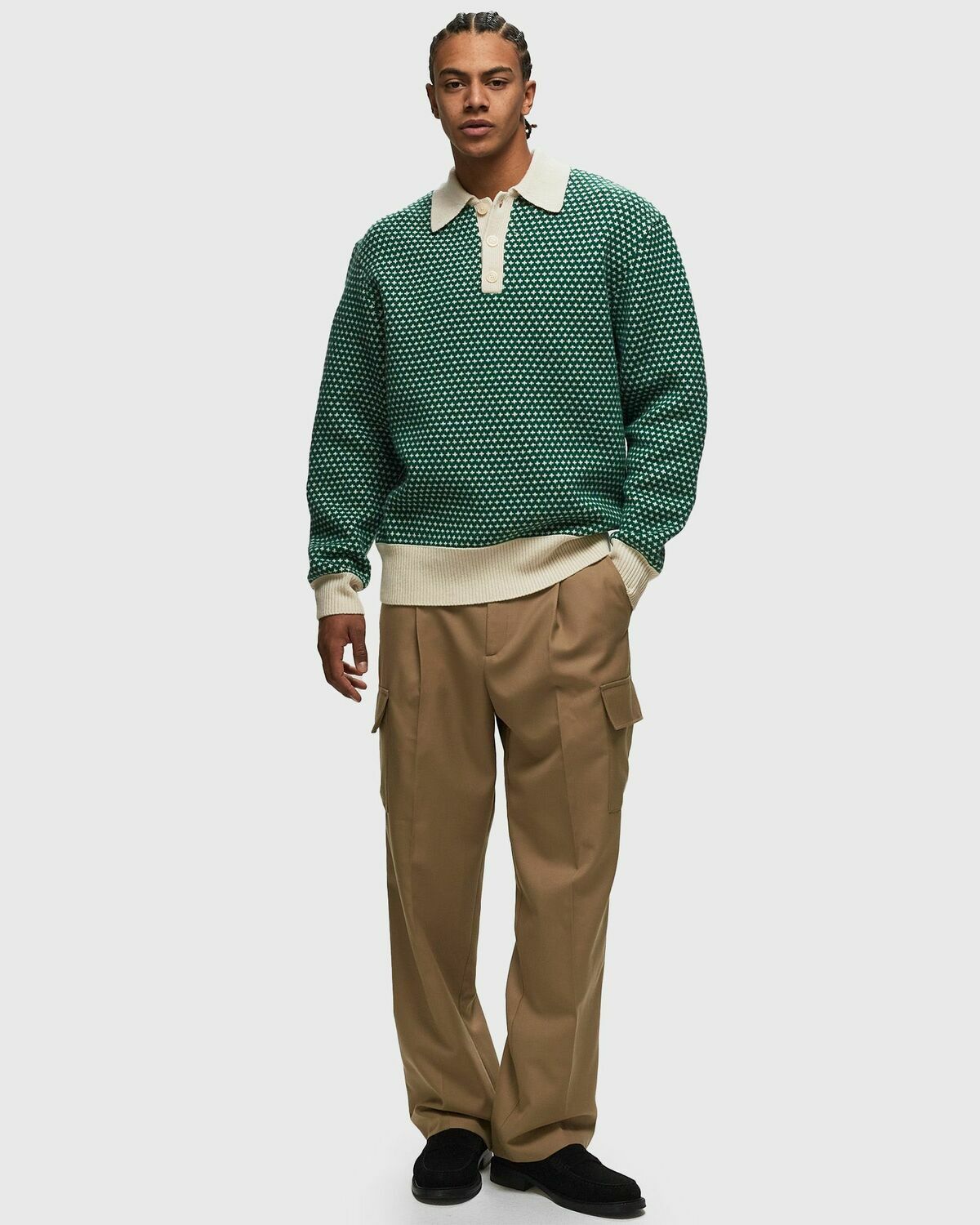 Drôle De Monsieur La Maille Jacquard Green Pullovers Drôle de Monsieur