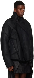 Julius Black Harness Shearling Jacket