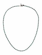 Mikia - Malachite, Hematite and Silver Beaded Necklace