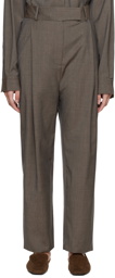 Totême Brown Deep Pleat Trousers