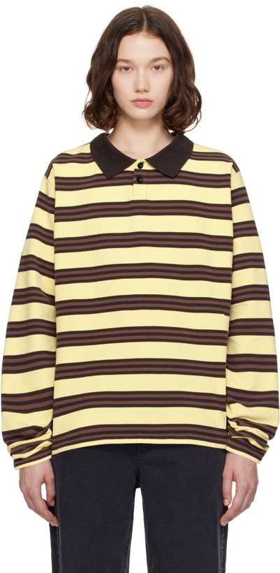 Photo: Still Kelly Yellow & Brown Oversized Polo