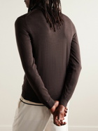 Incotex - Slim-Fit Virgin Wool Half-Zip Sweater - Brown