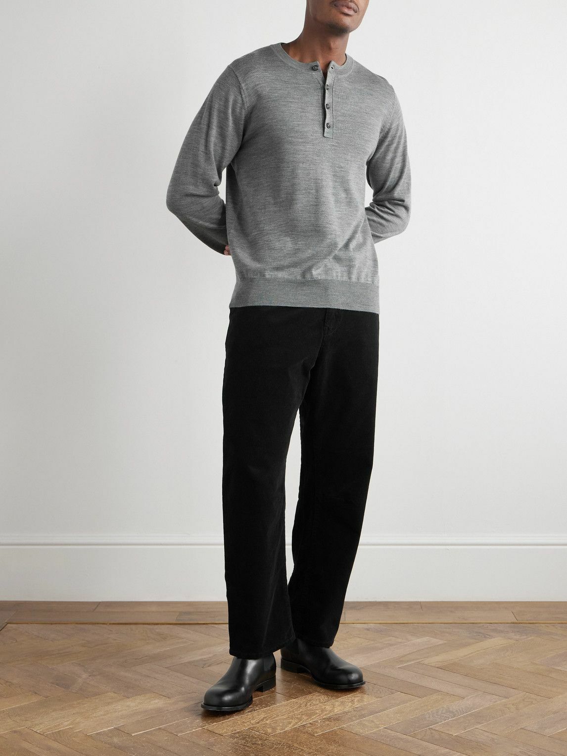 Nili Lotan - Carpenter Cropped Straight-Leg Cotton-Blend Corduroy Trousers - Black