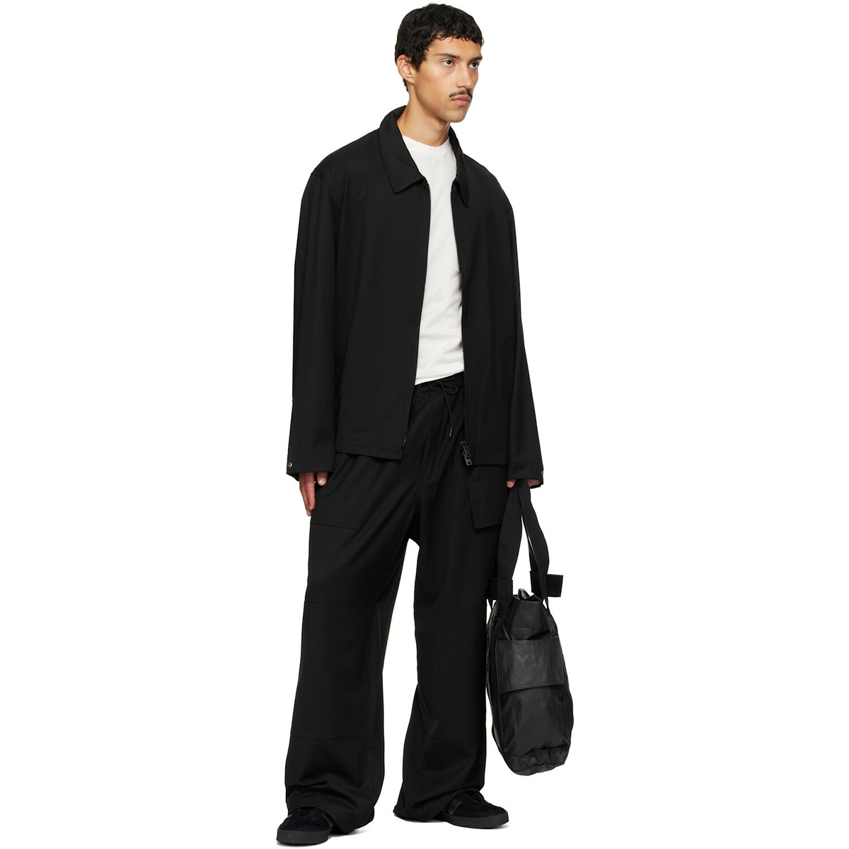 Y-3 Black Wool Tailored Blouson Jacket