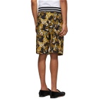 Versace Jeans Couture Black and Gold Barocco Shorts