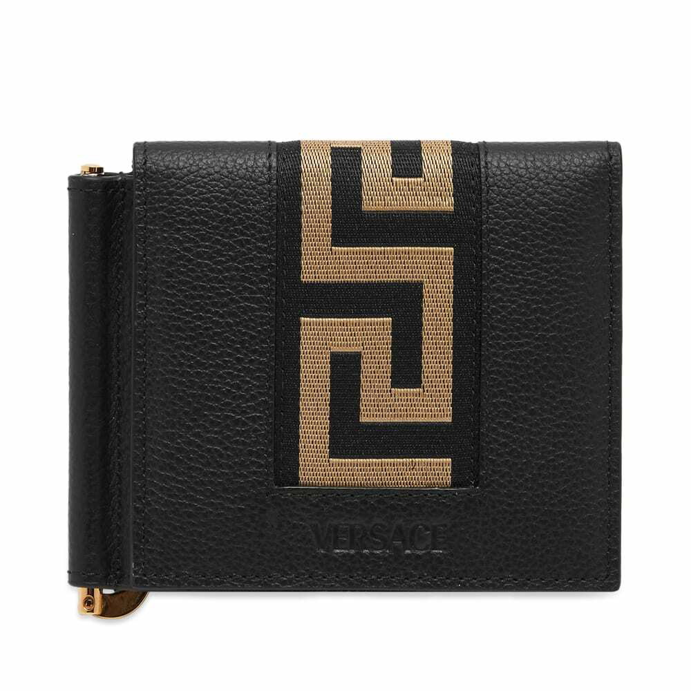 Versace Greca-print Bi-fold Wallet in Black for Men | Lyst