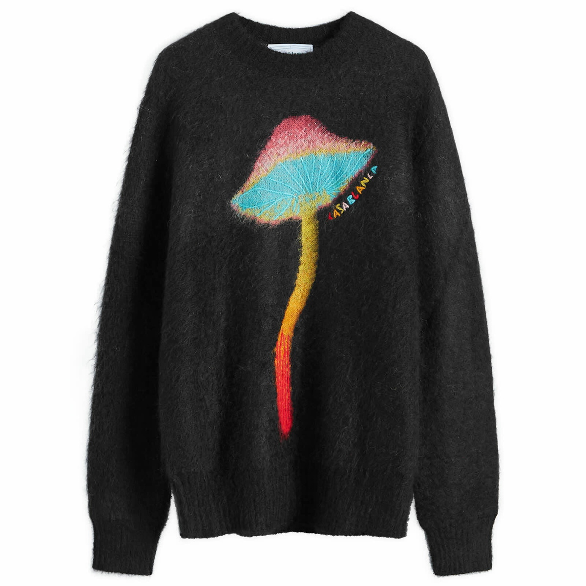Casablanca Men's Rainbow Mushroom Mohair Jumper in Black Casablanca