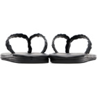 Ancient Greek Sandals Black Saionara Raffia Flip-Flops