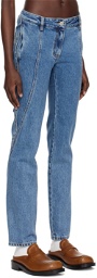 ADER error Blue Curved Seam Jeans