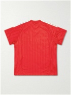 Balenciaga - adidas Oversized Logo-Print Striped Jersey T-Shirt - Red