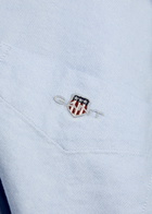 Gant Logo-embroidered Cotton Oxford Shirt Light Blue