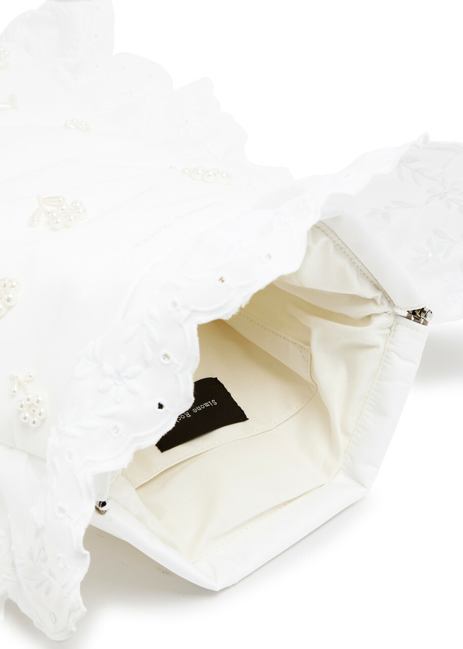 Simone Rocha Pillowcase Embroidered Padded Clutch - White - One Size