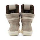 Rick Owens Off-White and Grey Geobasket Sneakers