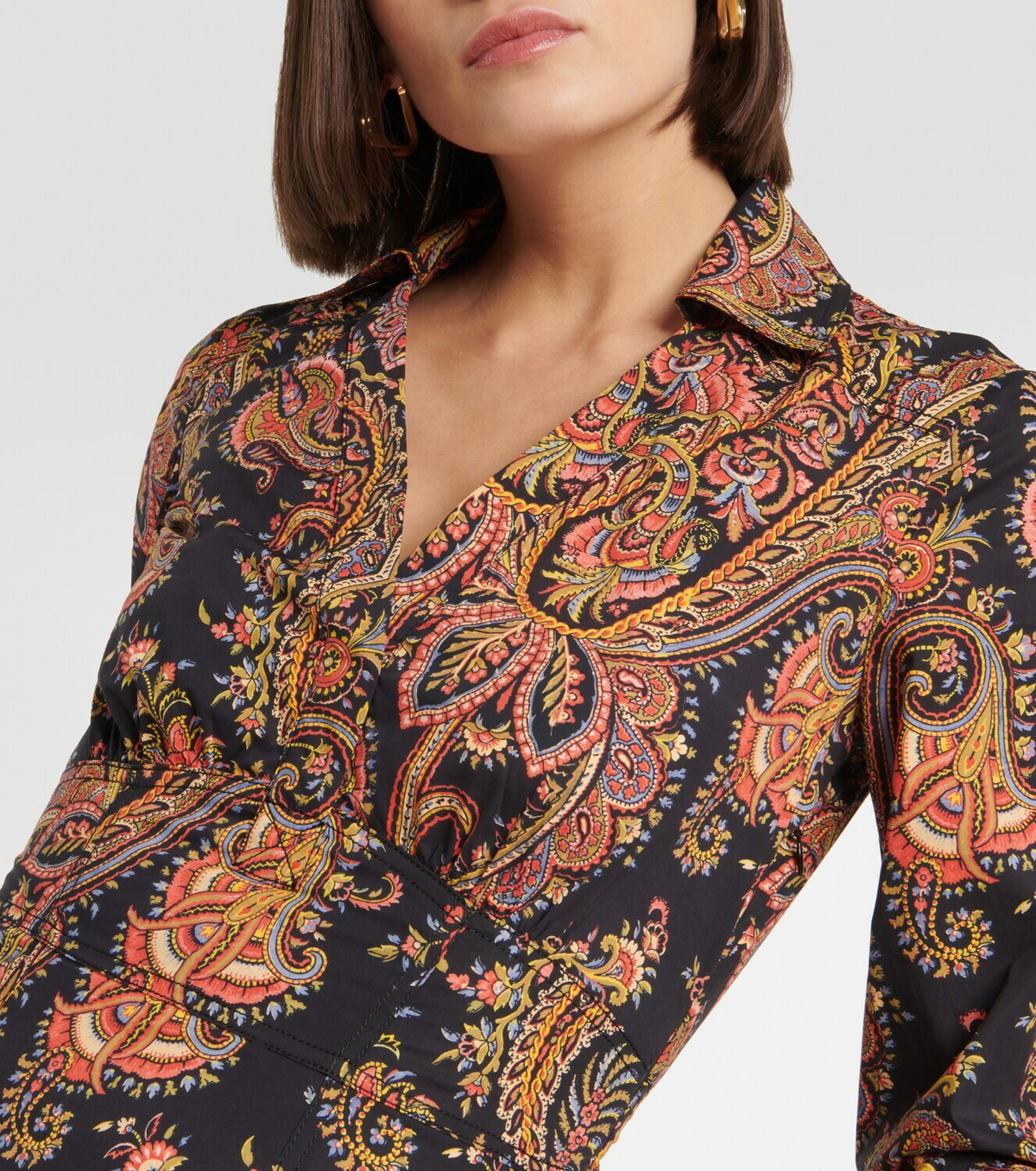 【関税&送料込】Etro Cotton Chemise Dress With Paisley Print ETRO paisley-print Cotton Shirt Dress | White | FARFETCH