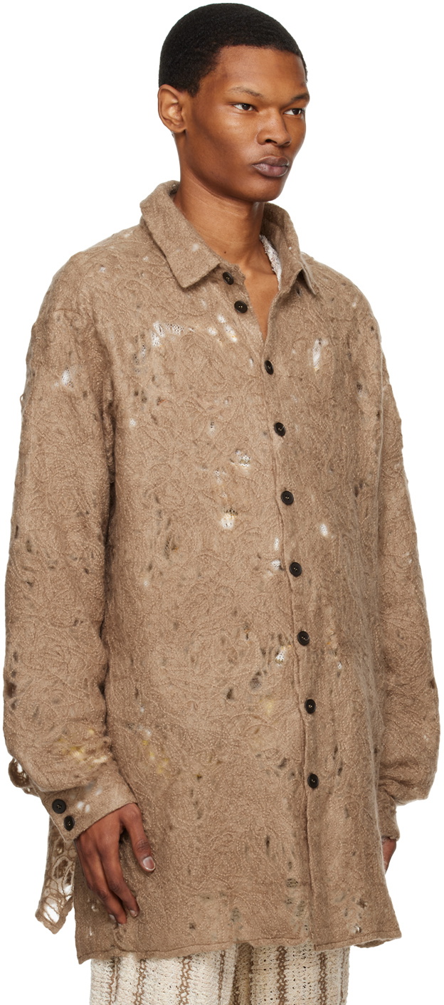 VITELLI Brown Cutout Shirt