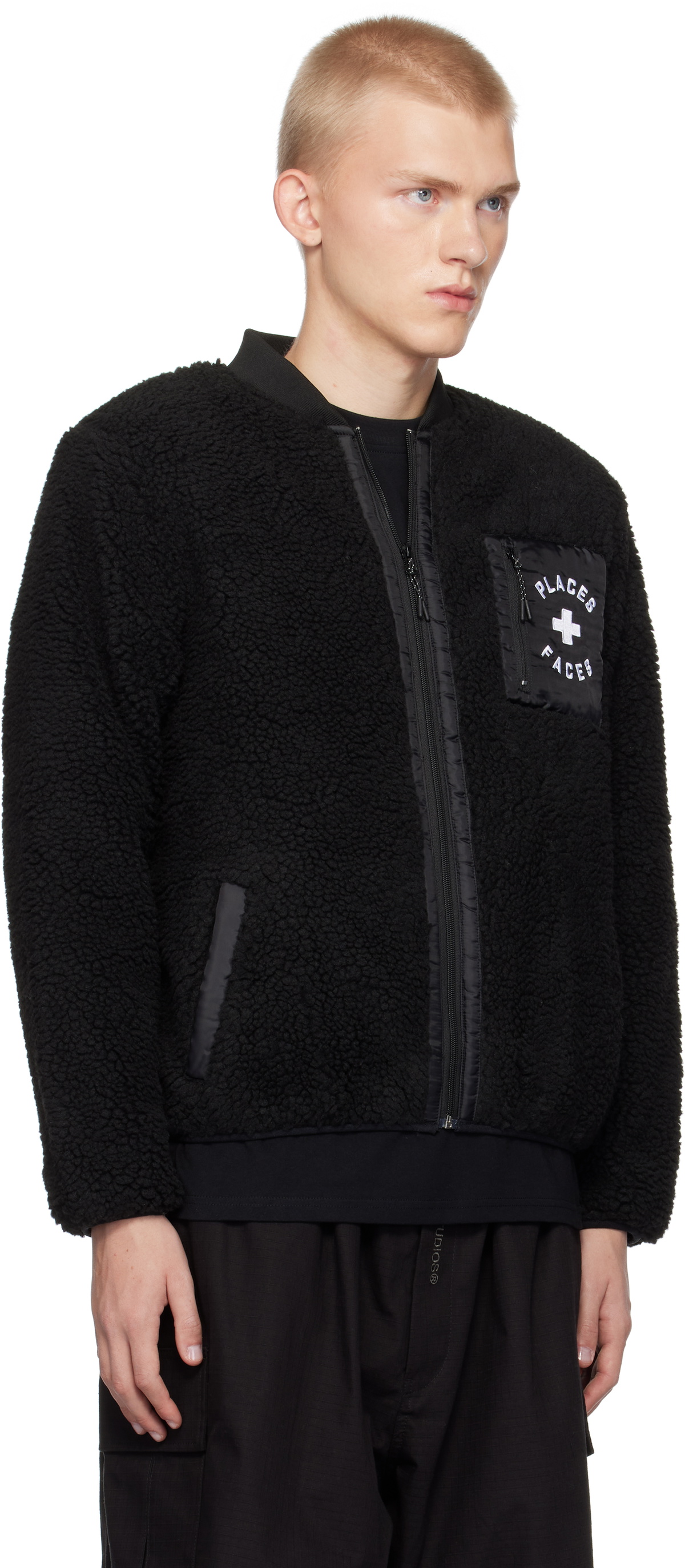 PLACES+FACES Black 'P+F' Sherpa Jacket