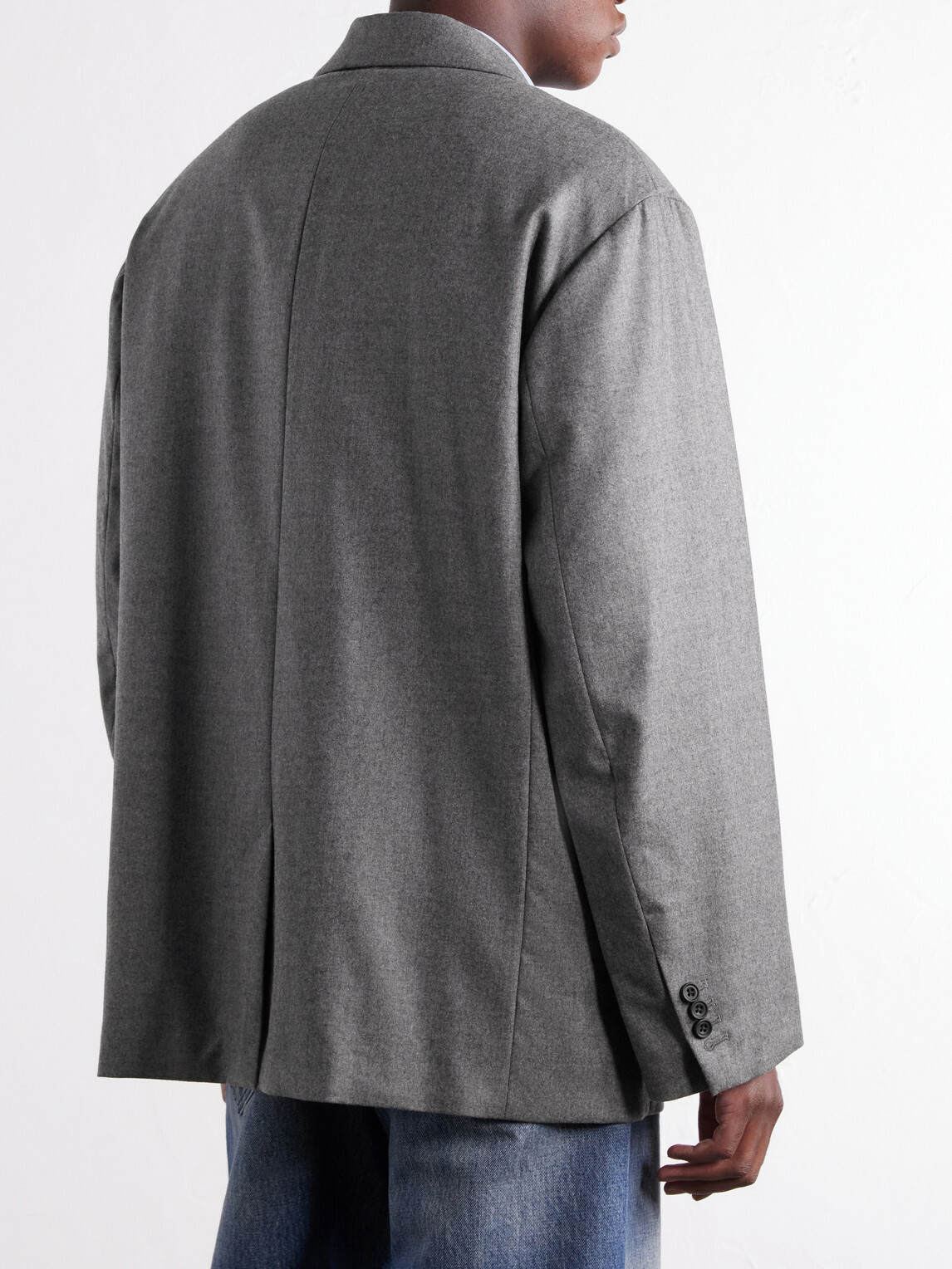 ssstein - Oversized Wool-Blend Flannel Blazer - Gray