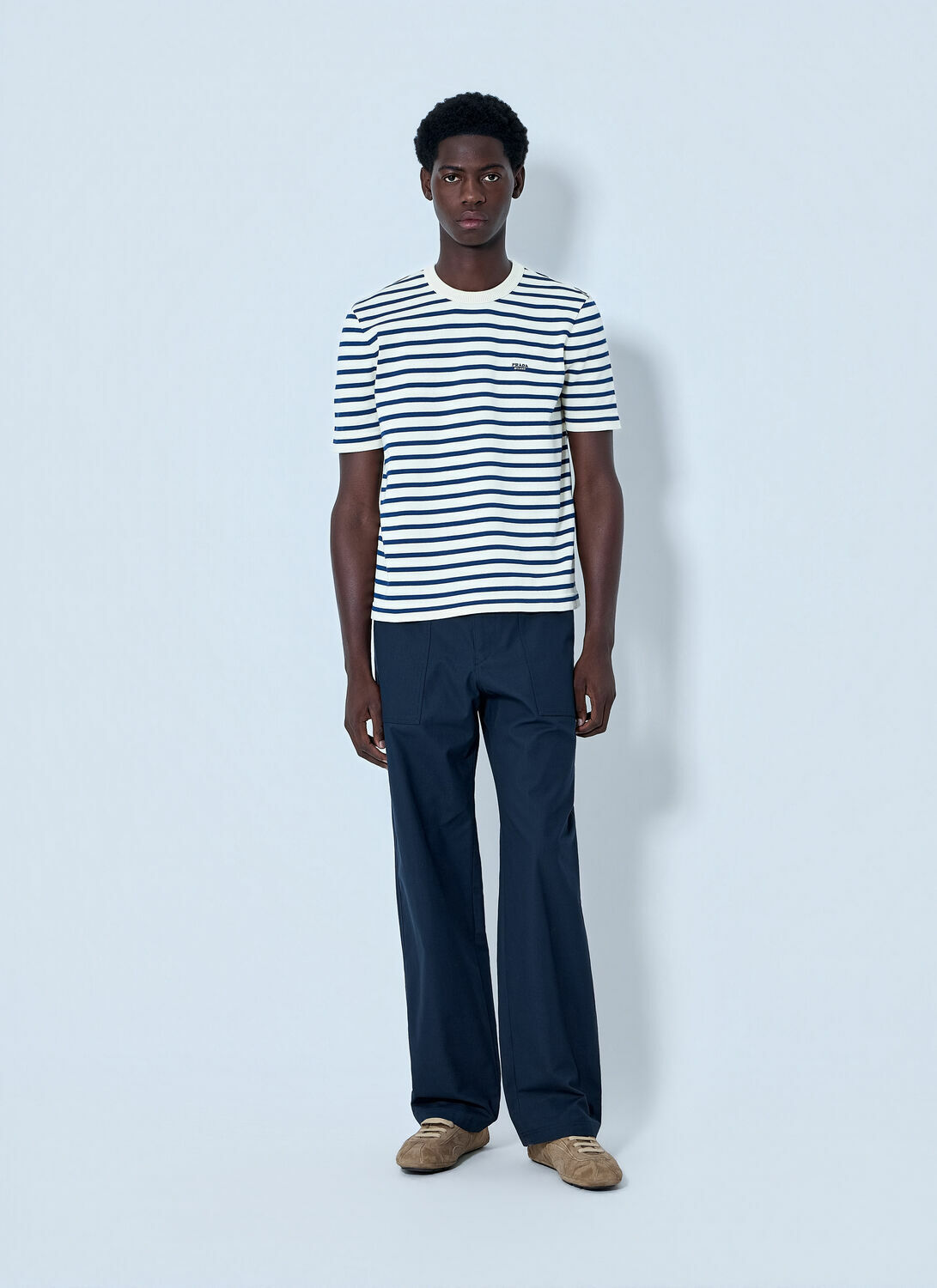 Prada Striped Crewneck T-Shirt