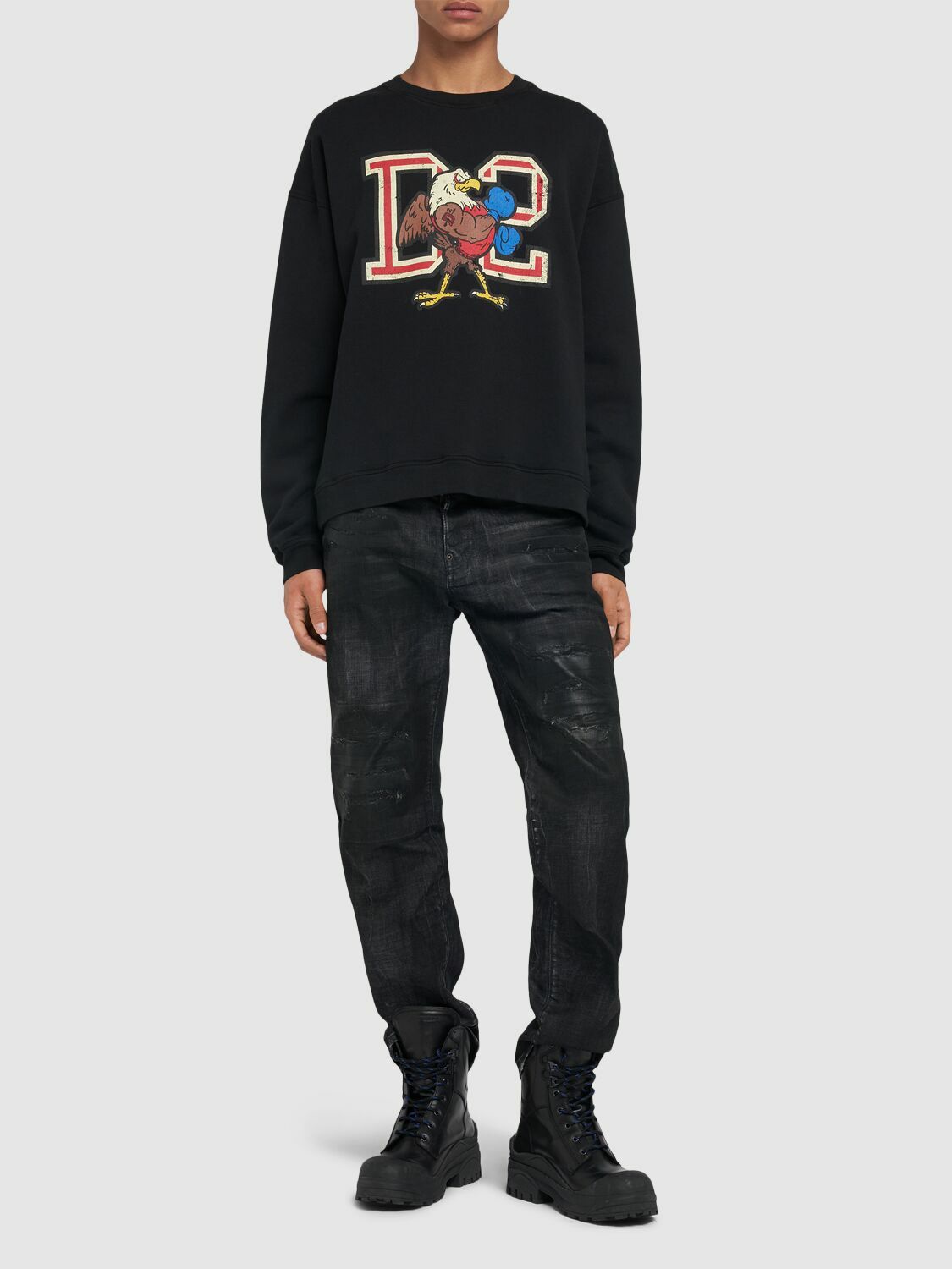 DSQUARED2 Relaxed Fit Cotton Crew Sweatshirt Dsquared2