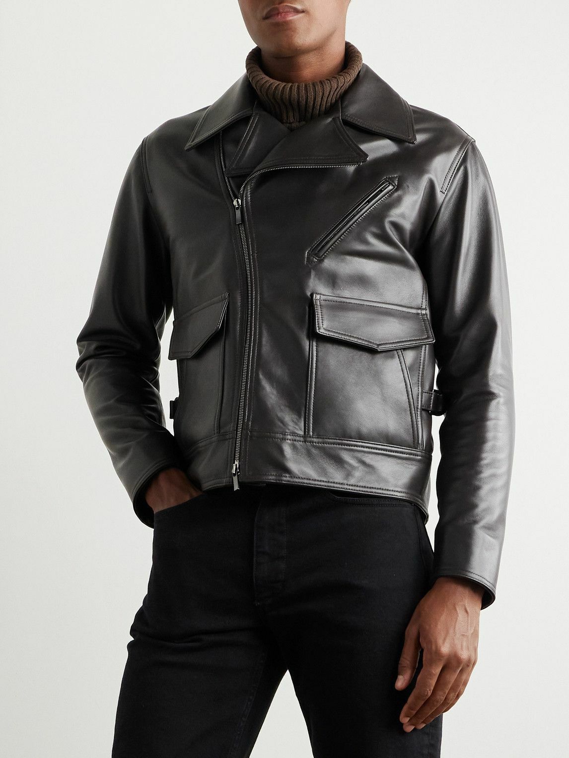 Stòffa - Plongé Leather Jacket - Brown