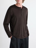 Studio Nicholson - Cotton-Jersey Henley T-Shirt - Brown