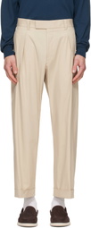 BOSS Beige Relaxed-Fit Trousers