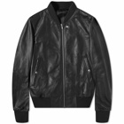 Rick Owens Men's Leather Flight Bomber Jacket in Black