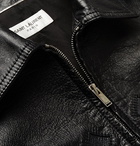 Saint Laurent - Slim-Fit Full-Grain Leather Bomber Jacket - Men - Black