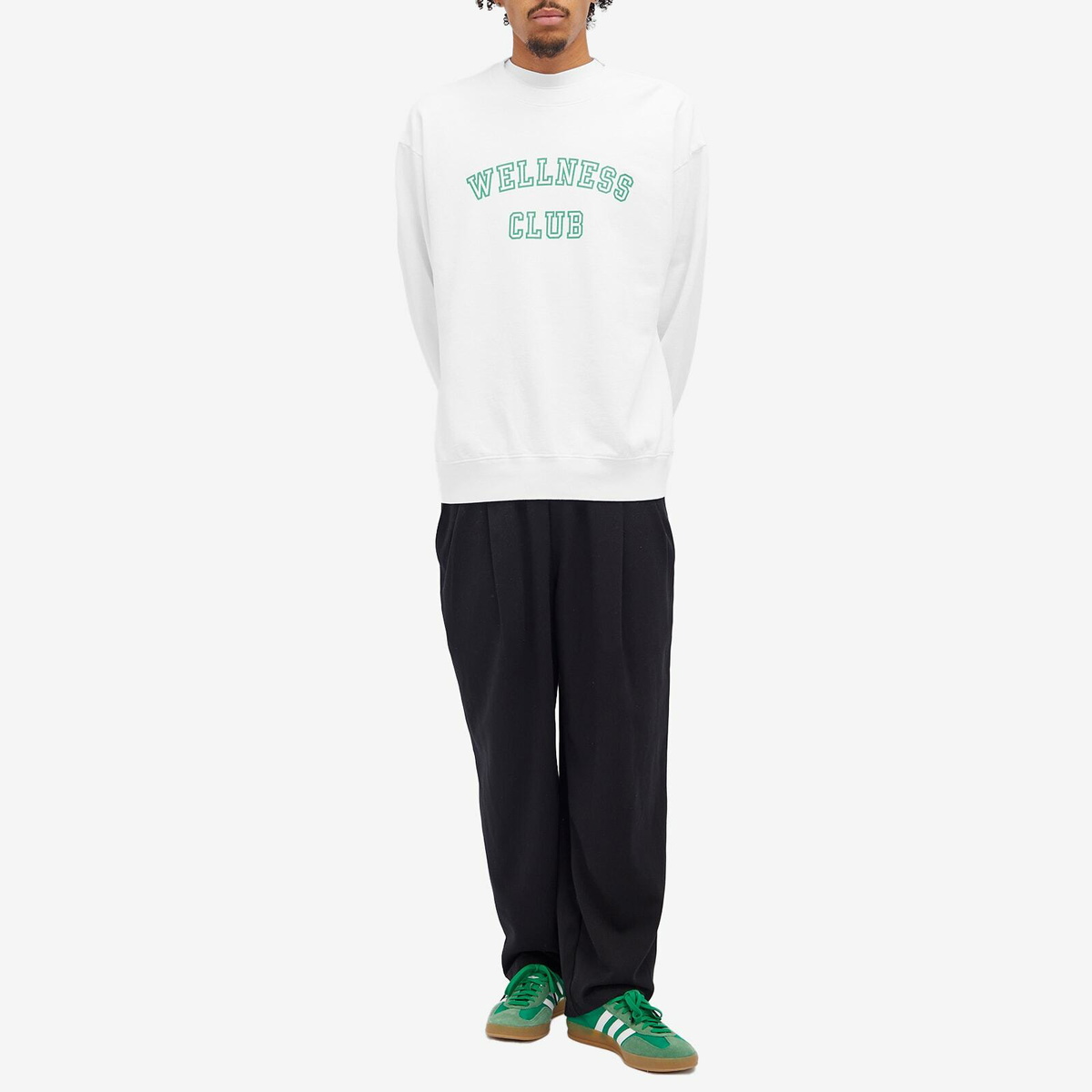 Sporty & Rich Wellness Club Flocked Sweatshirt in White