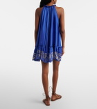 Poupette St Barth Cleo embellished floral satin minidress