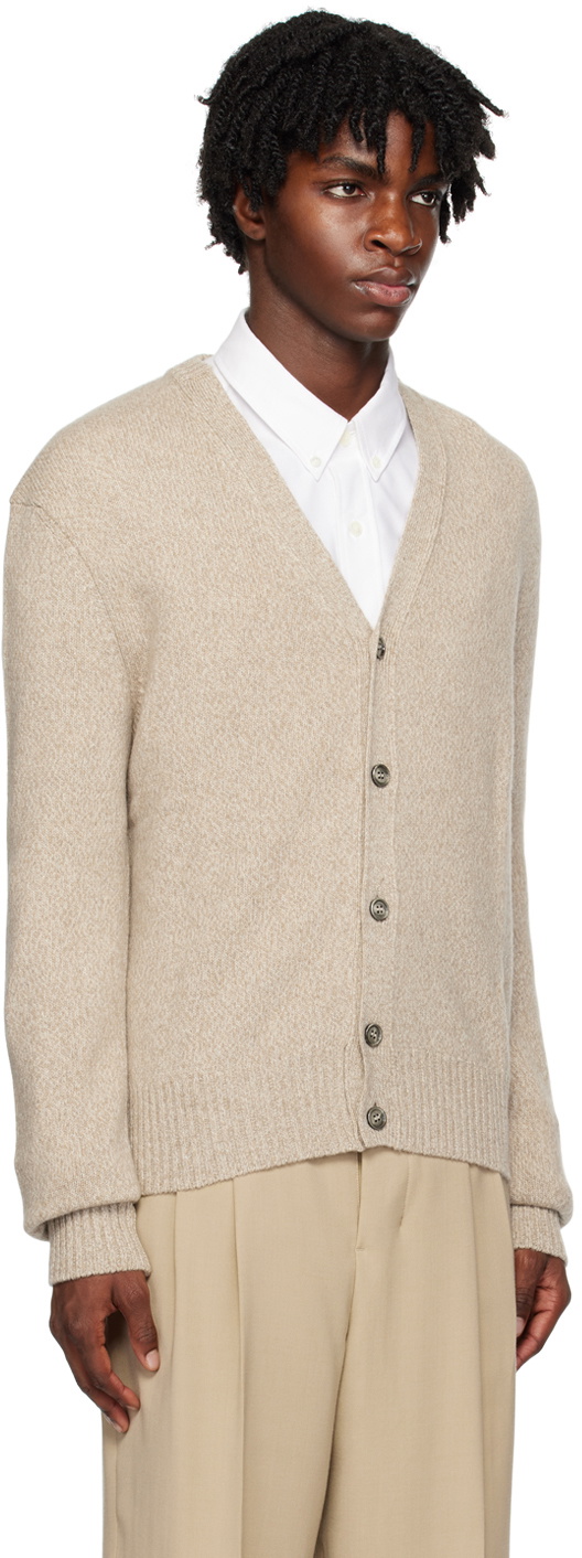 AMI Alexandre Mattiussi Beige Ami de Cœur Cardigan AMI Alexandre Mattiussi