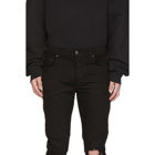 Amiri Black Leopard Half Track Broken Jeans