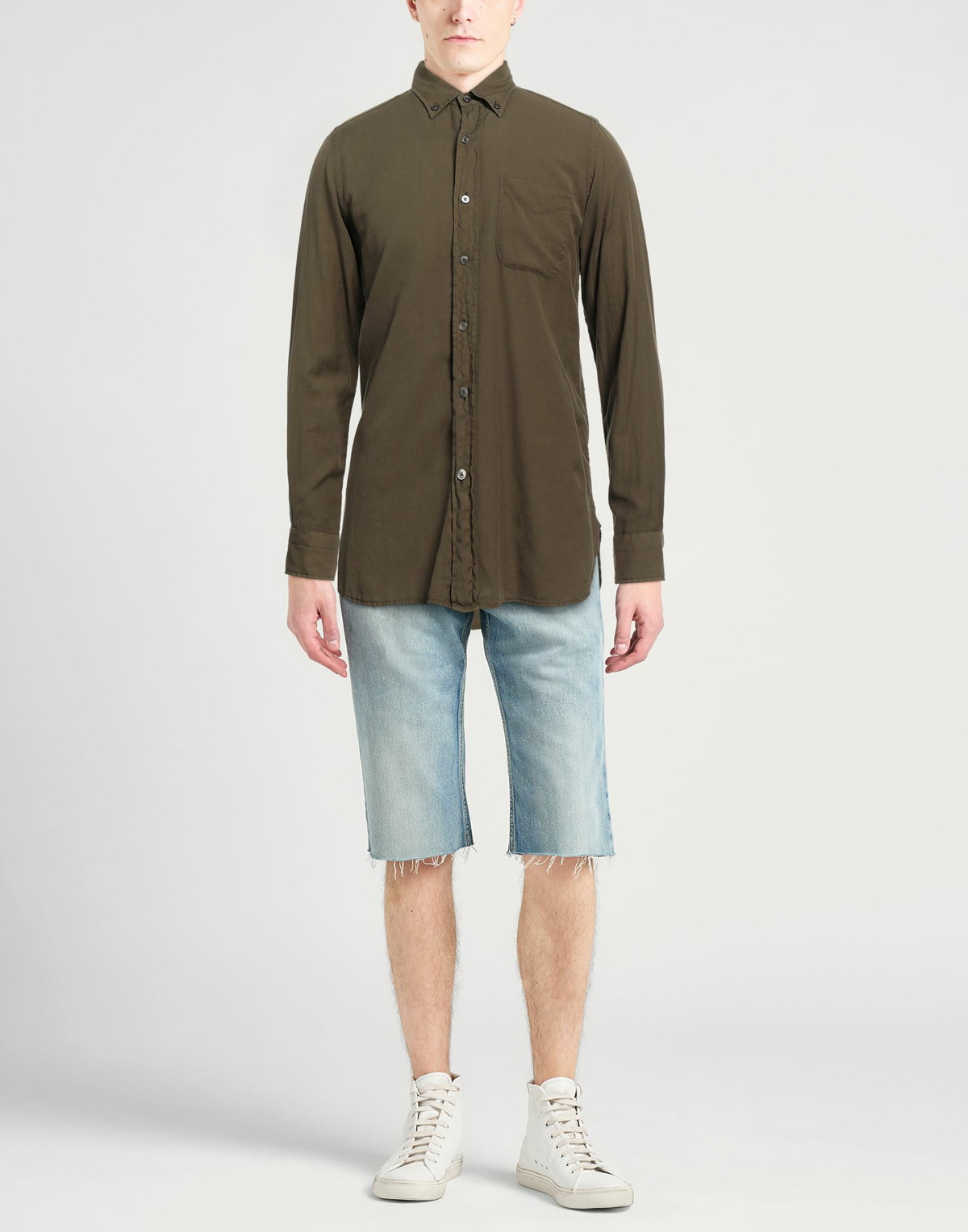 Tom Ford Mens Shirt Military in Green