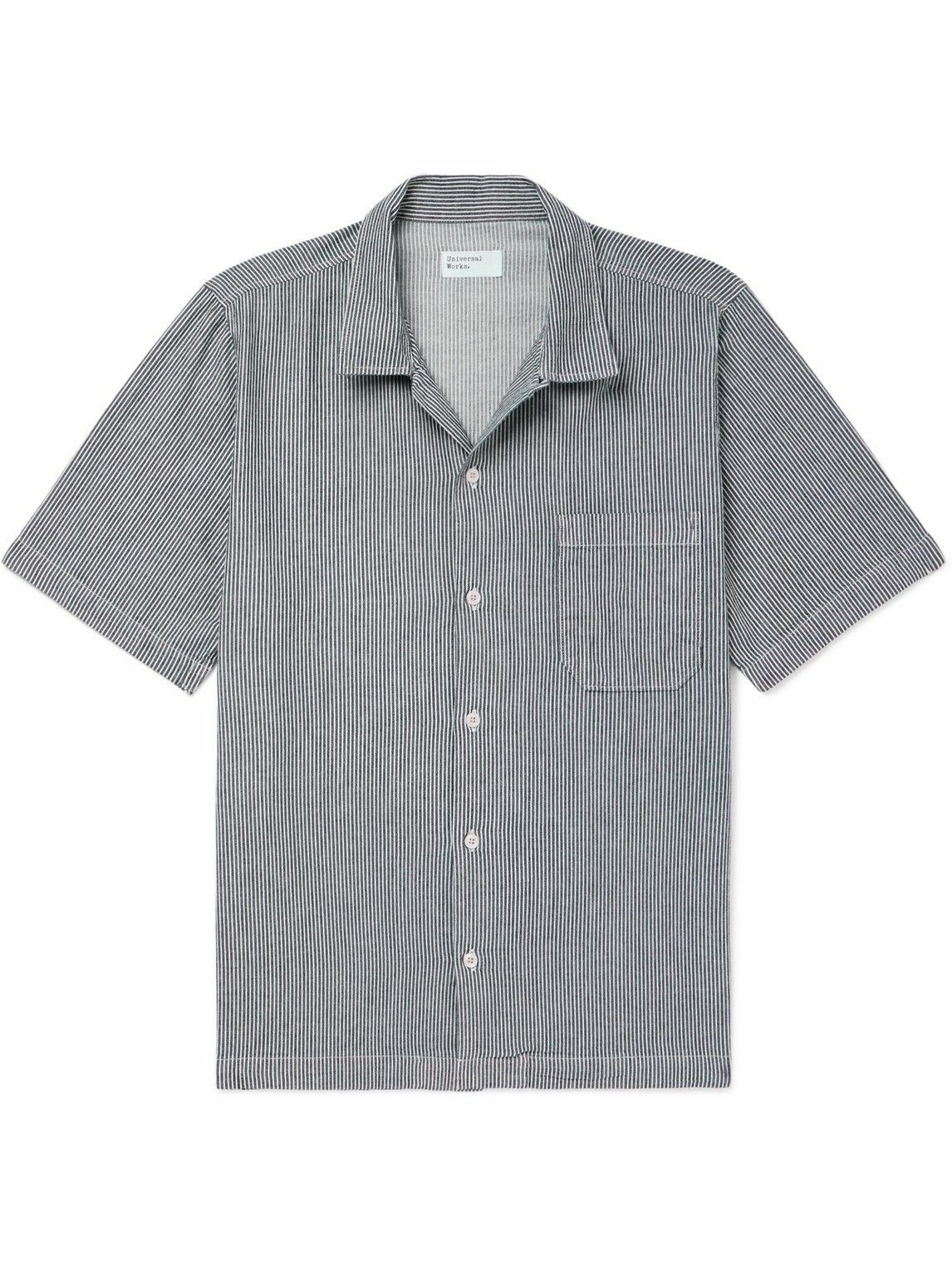 Universal Works - Road Convertible-Collar Hickory Stripe Shirt - Blue ...