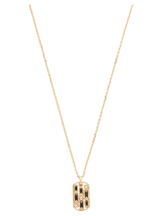 Photo: Suzanne Kalan 18kt Yellow Gold Inlay Sapphire Dog Tag Pendant Necklace