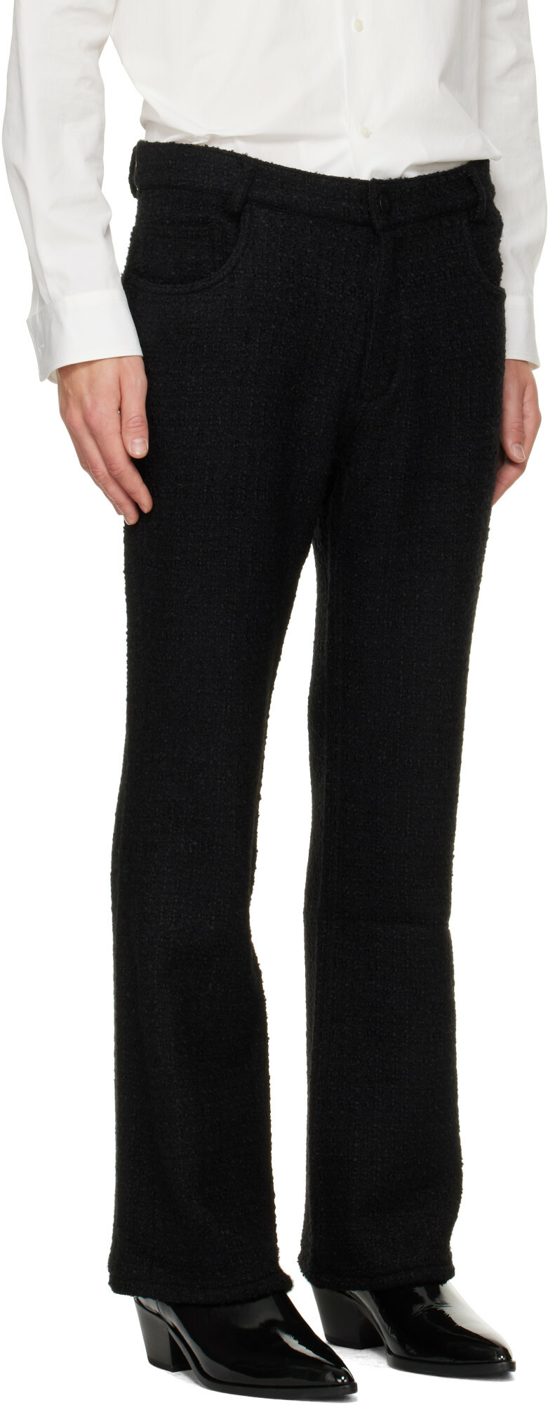 Ernest W. Baker Black Flare Trousers