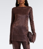 Cala de la Cruz Loreta knitted lamé top