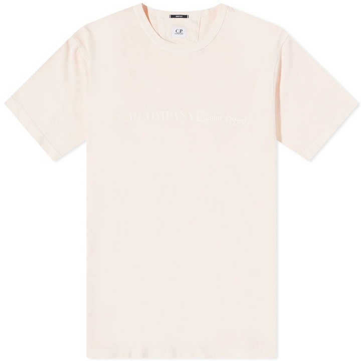 Photo: C.P. Company Men's Chest Logo T-Shirt in Bleached Apricot