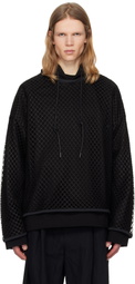 Juun.J Black Net Layered Hoodie