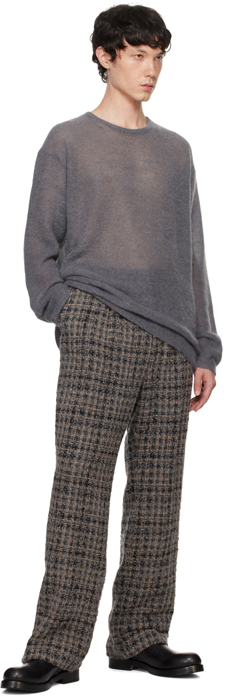 ATON Gray Super Kid Mohair Sweater